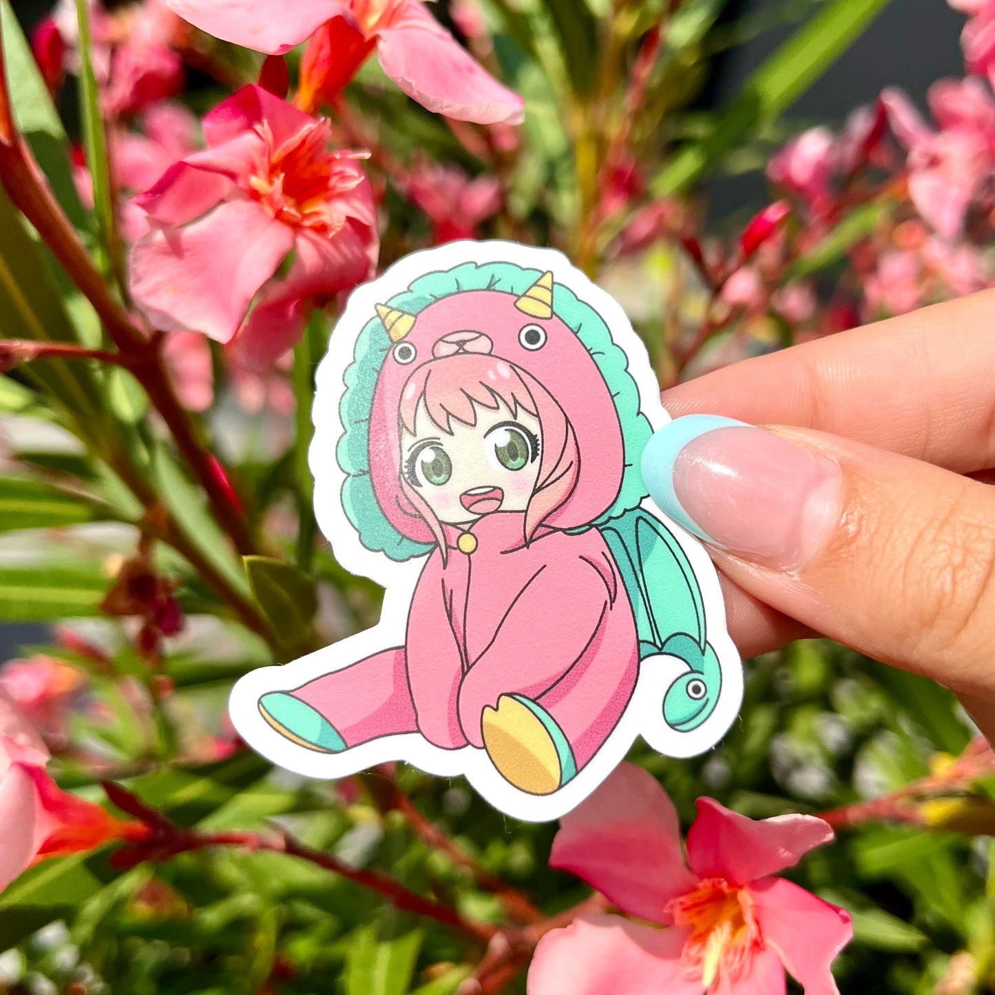 Pink spy girl in onesie sticker