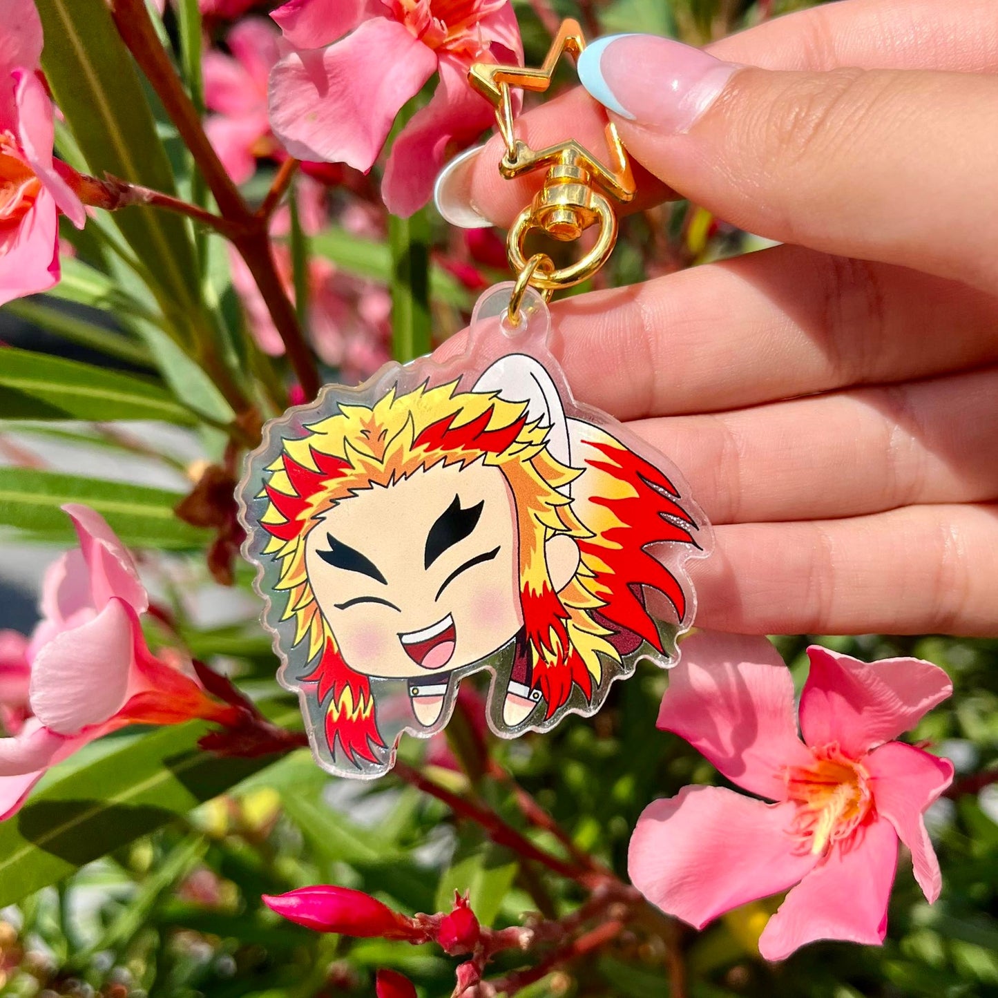 Flame slayer acrylic keychain