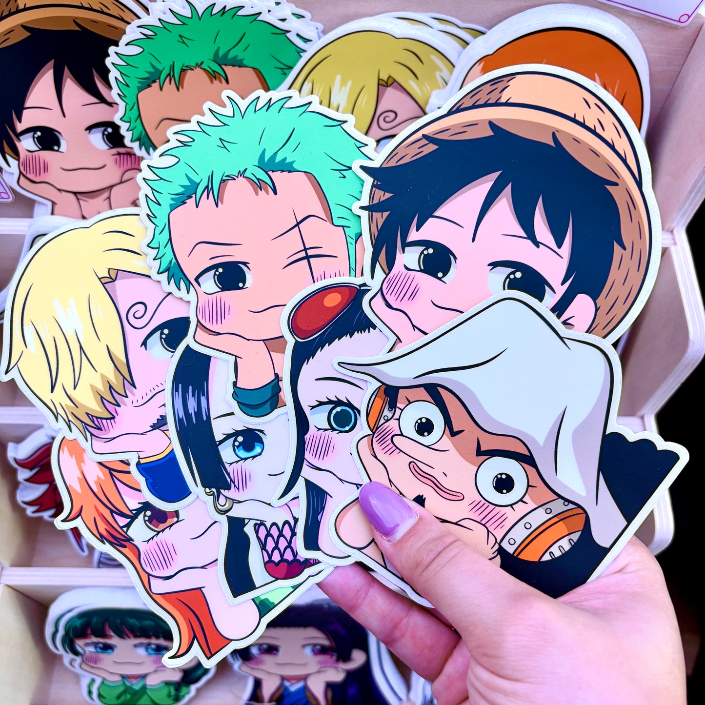 Chibi stickers of anime pirates