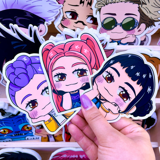 Chibi stickers of kpop demon hunters