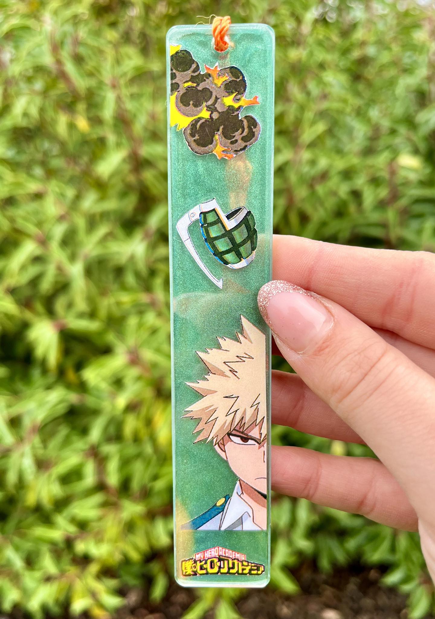 Angry explosion boy resin bookmark