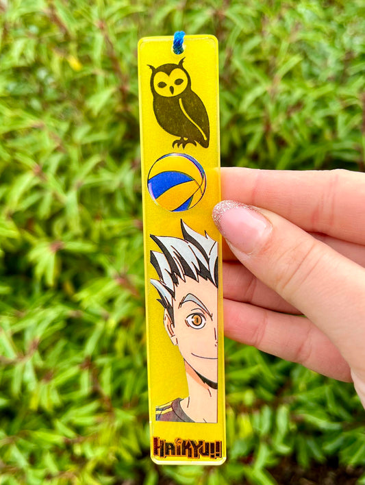 Owl volleyball boy resin bookmark