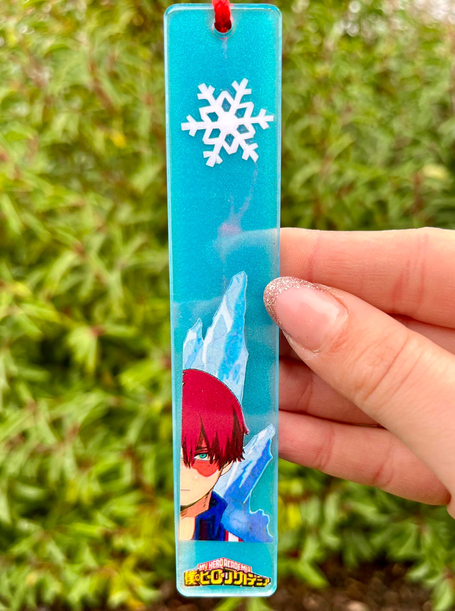 Flame boy with ice resin bookmark