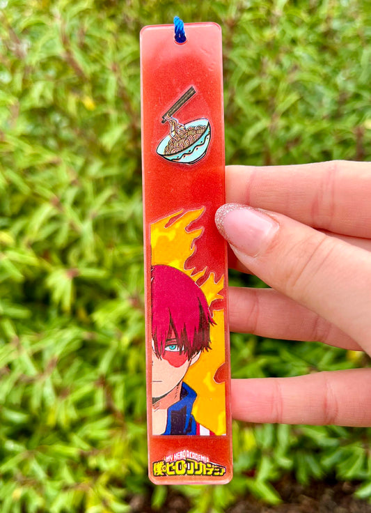 Flame boy with fire resin bookmark