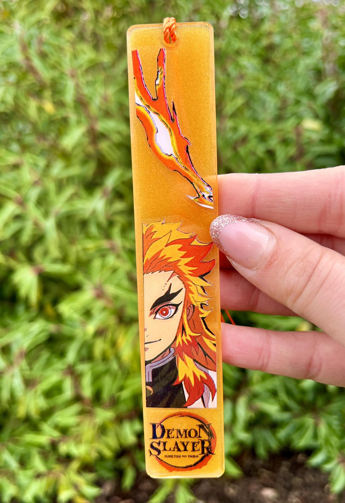 Flame slayer resin bookmark