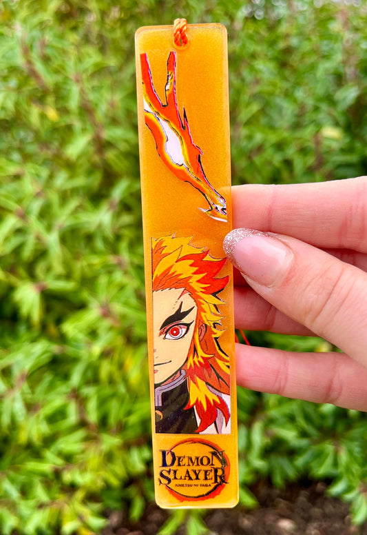 Flame slayer resin bookmark