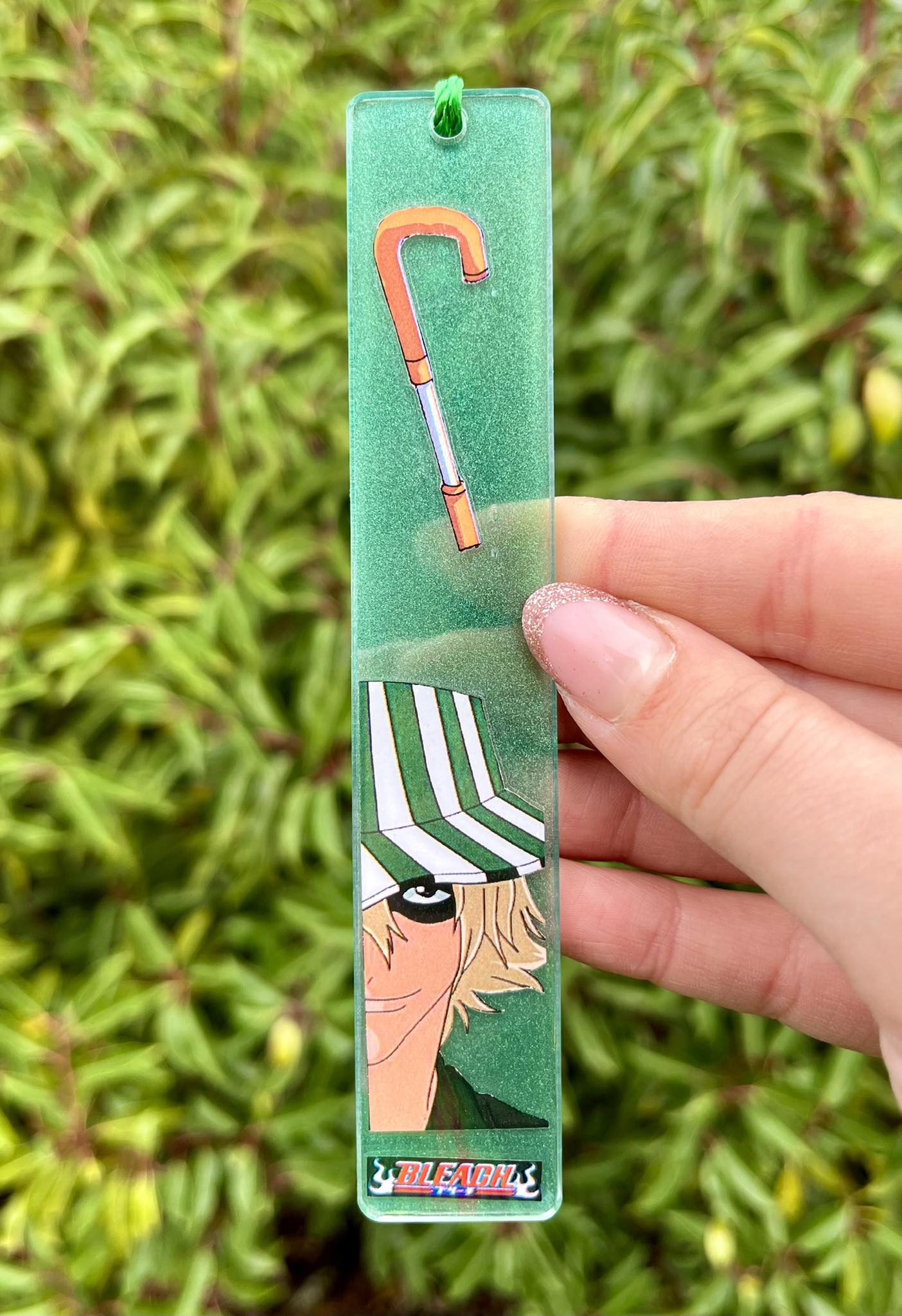 Guy with canesword resin bookmark