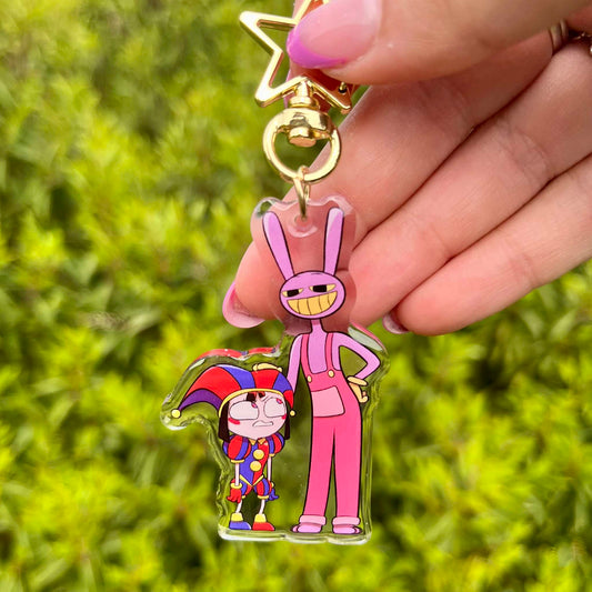 Girl and bunny keychain