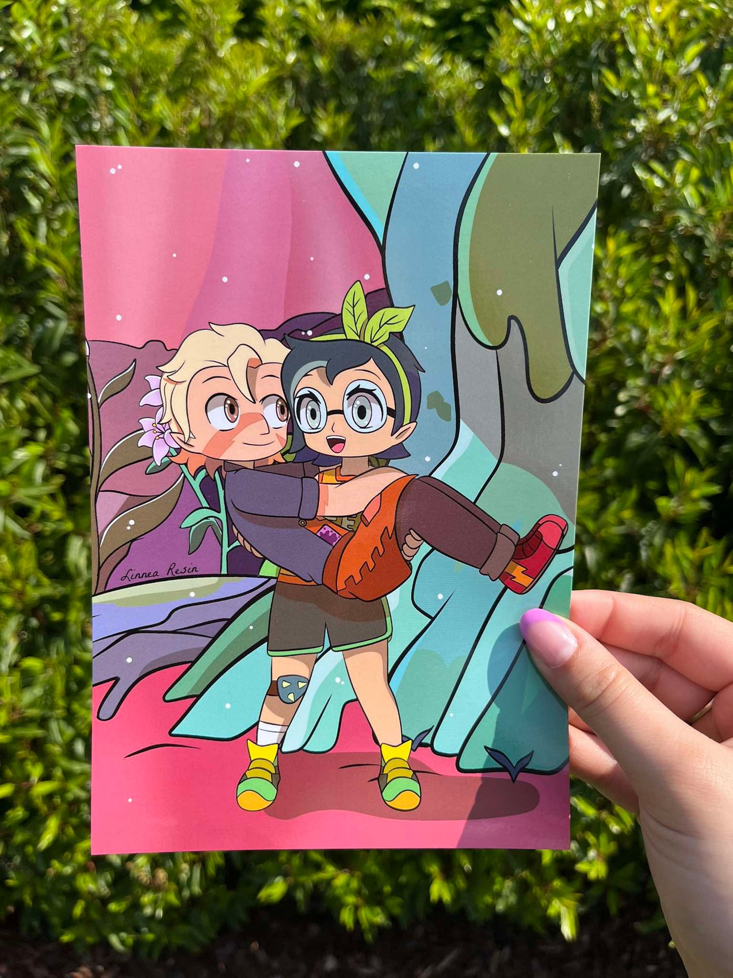 Plant girl and hunter artprint