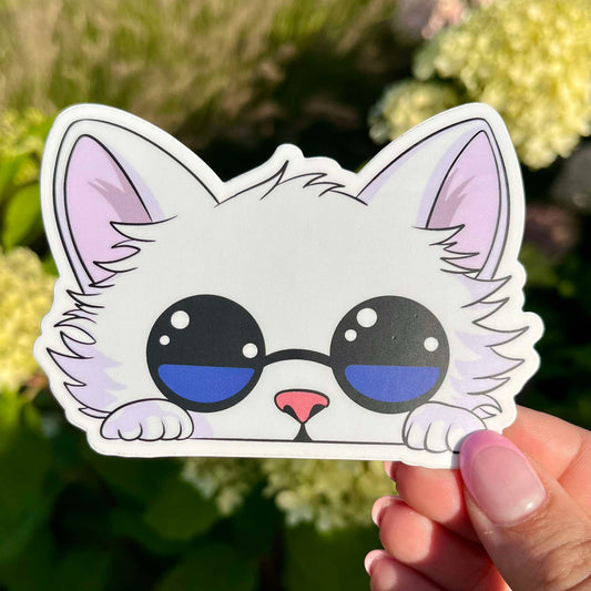 Sorcerer cat with blue eyes sticker