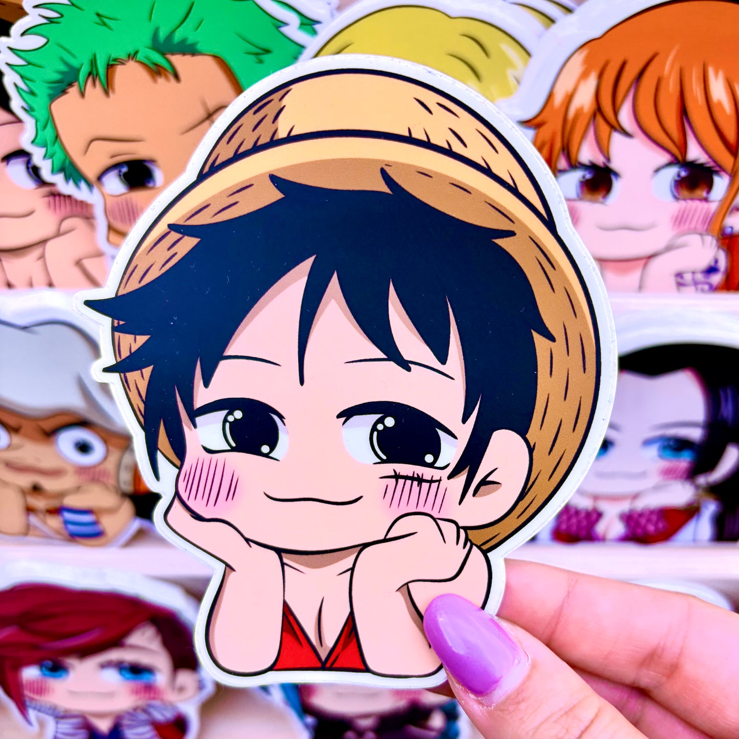 Chibi stickers of anime pirates
