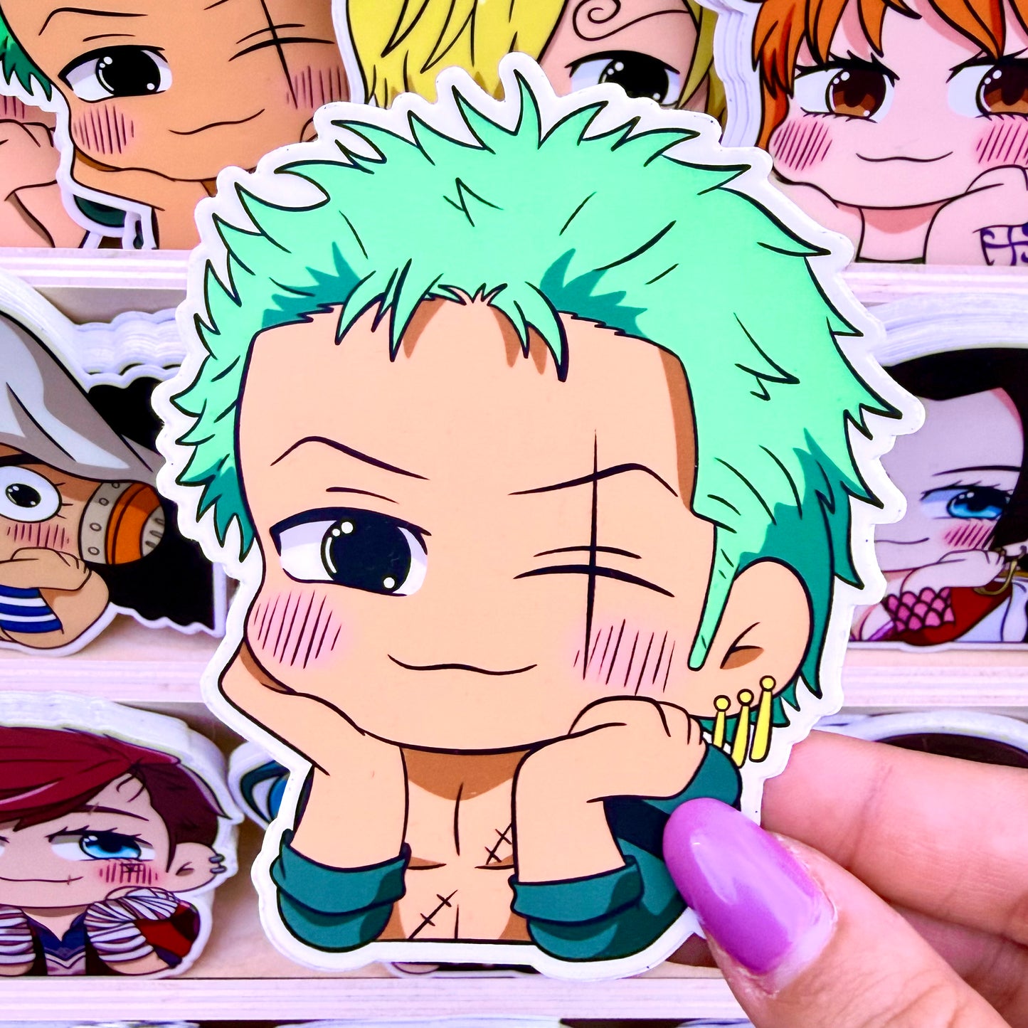 Chibi stickers of anime pirates