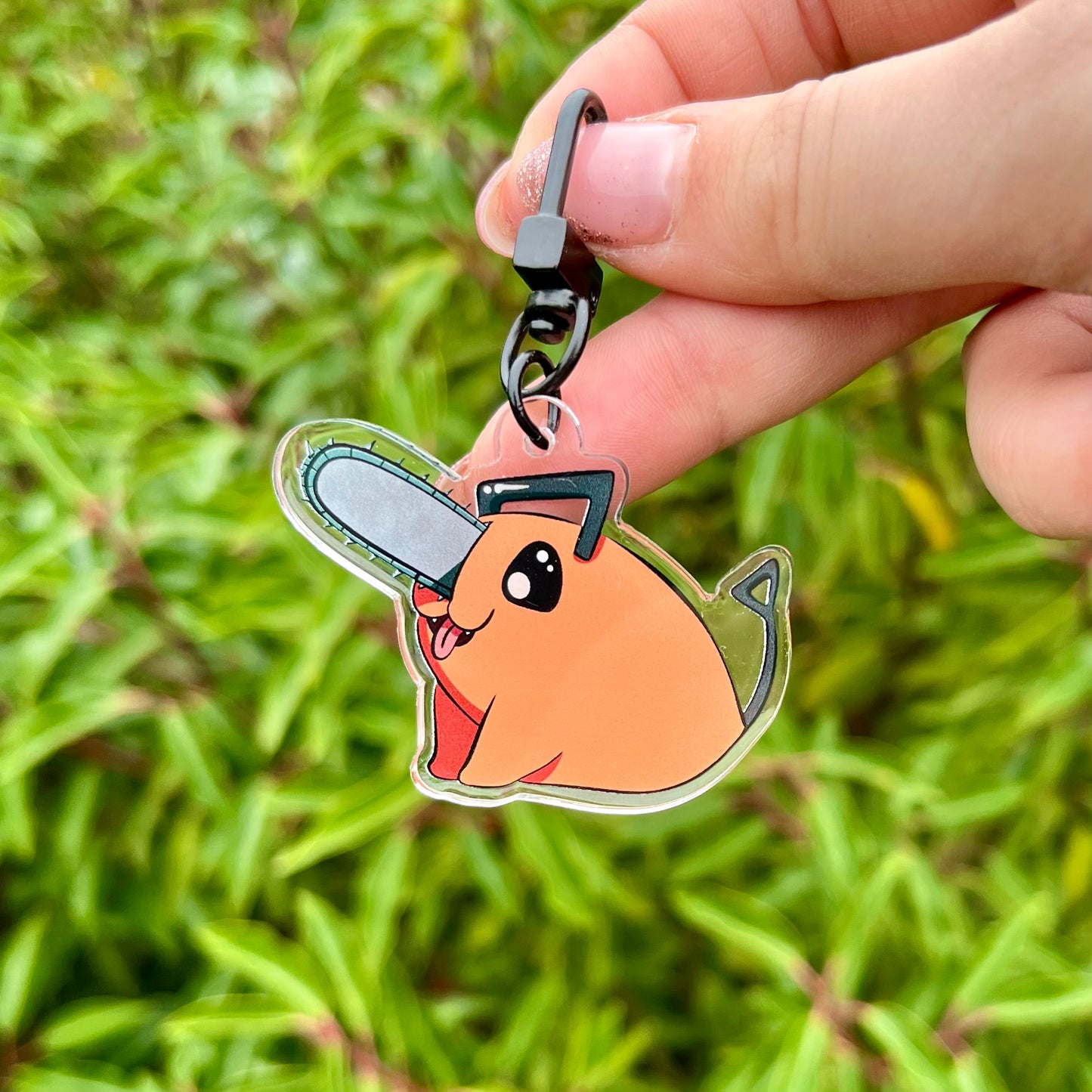 Chainsaw dog acrylic keychain