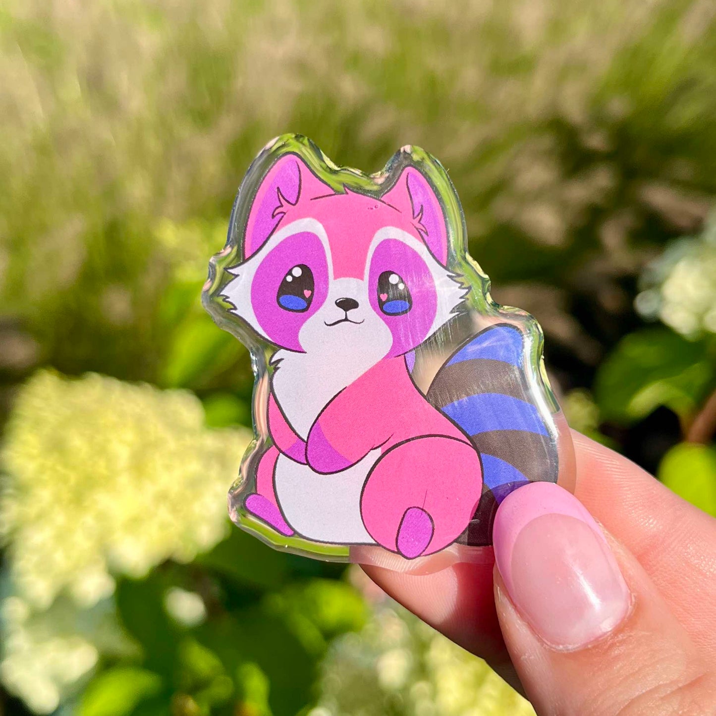 Pride raccoons acrylic pin