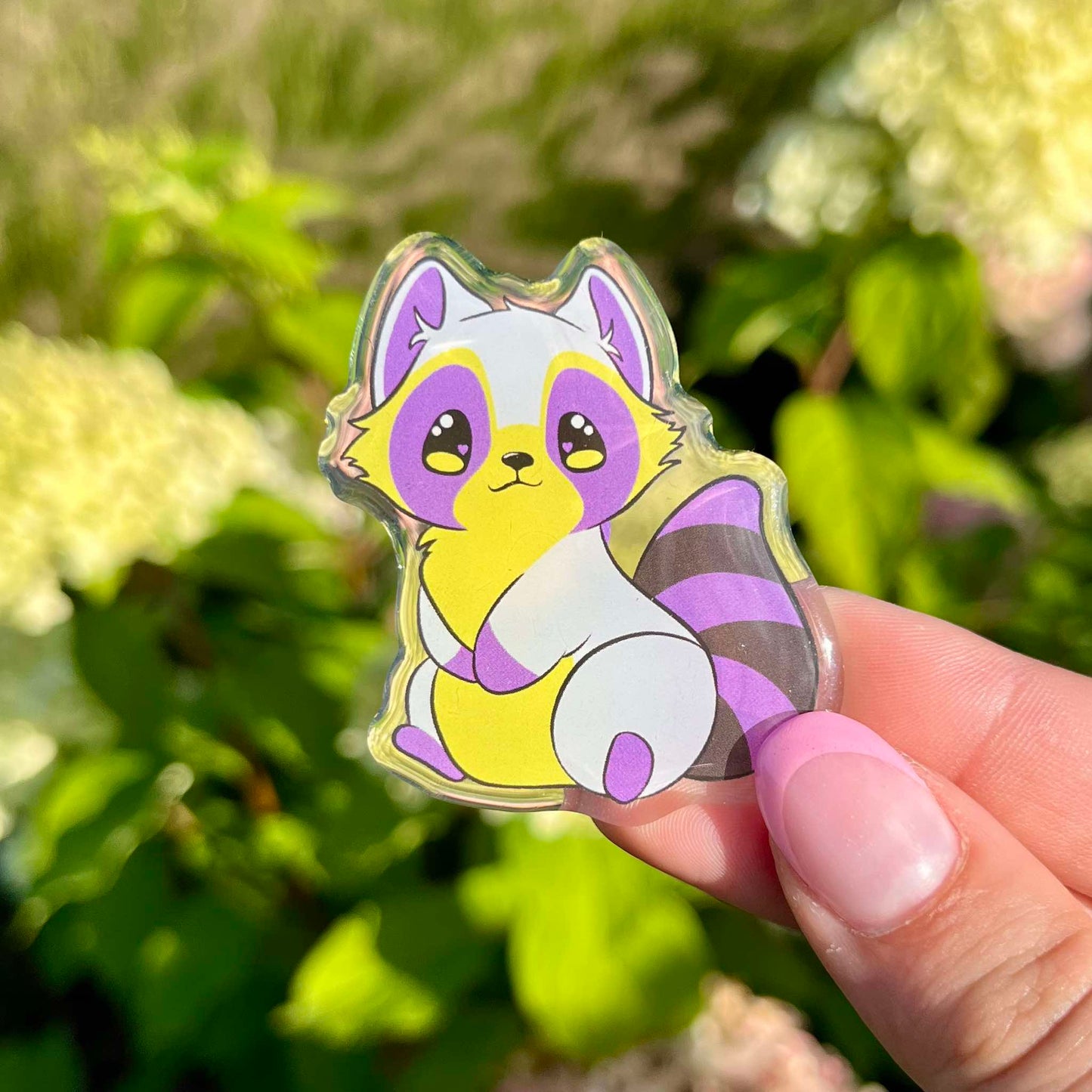 Pride raccoons acrylic pin