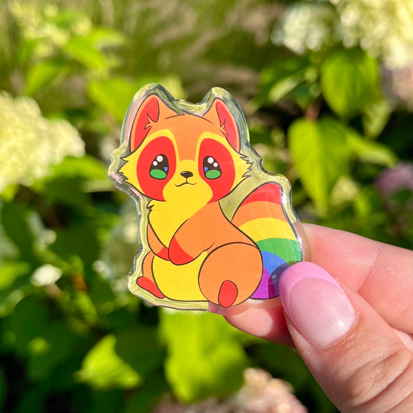 Pride raccoons acrylic pin