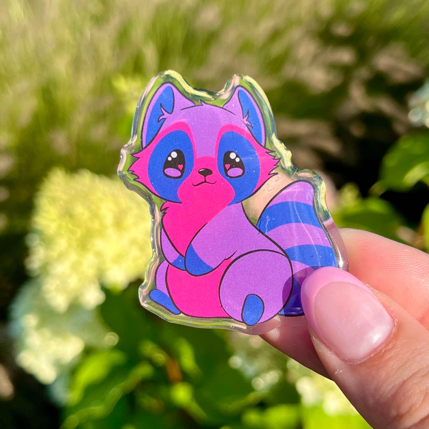 Pride raccoons acrylic pin