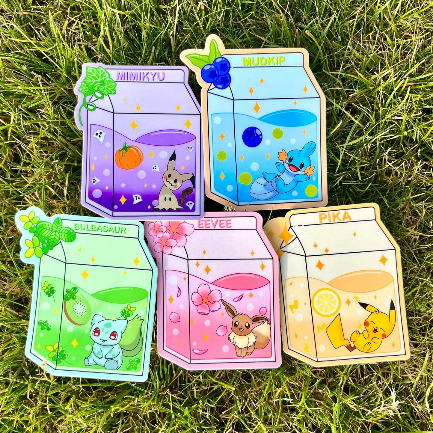 Kawaii buddy in milkbottle sticker