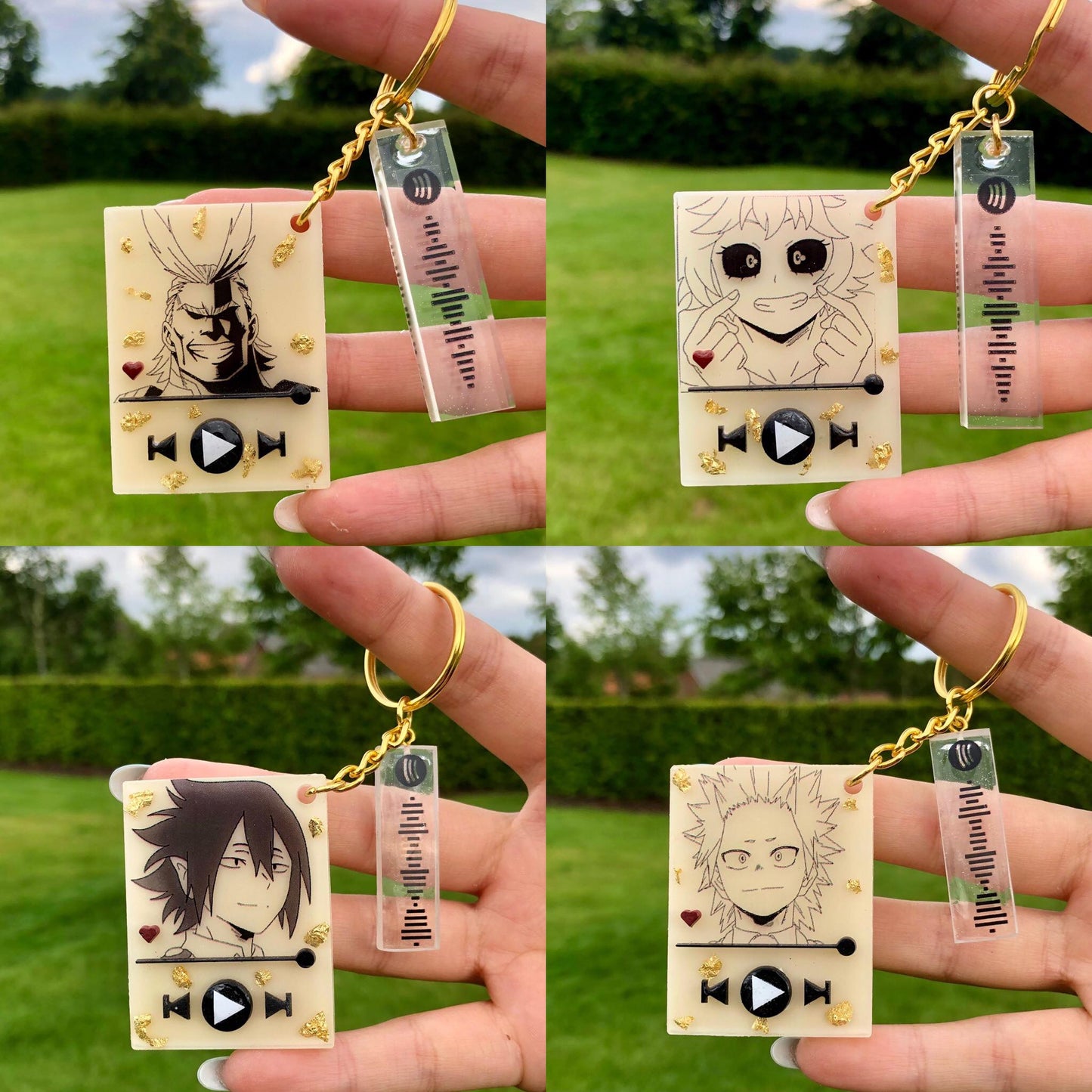 Heroes anime music keychain