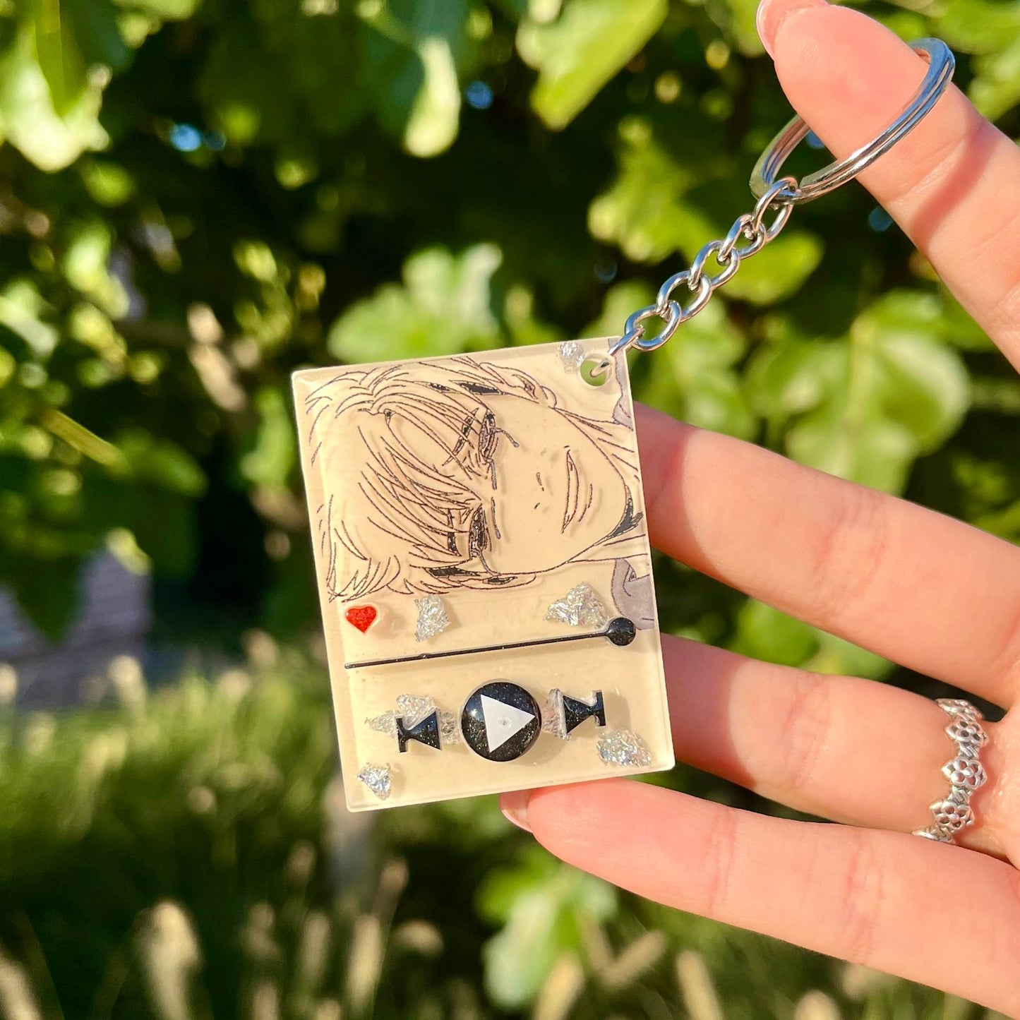 Custom anime music keychain