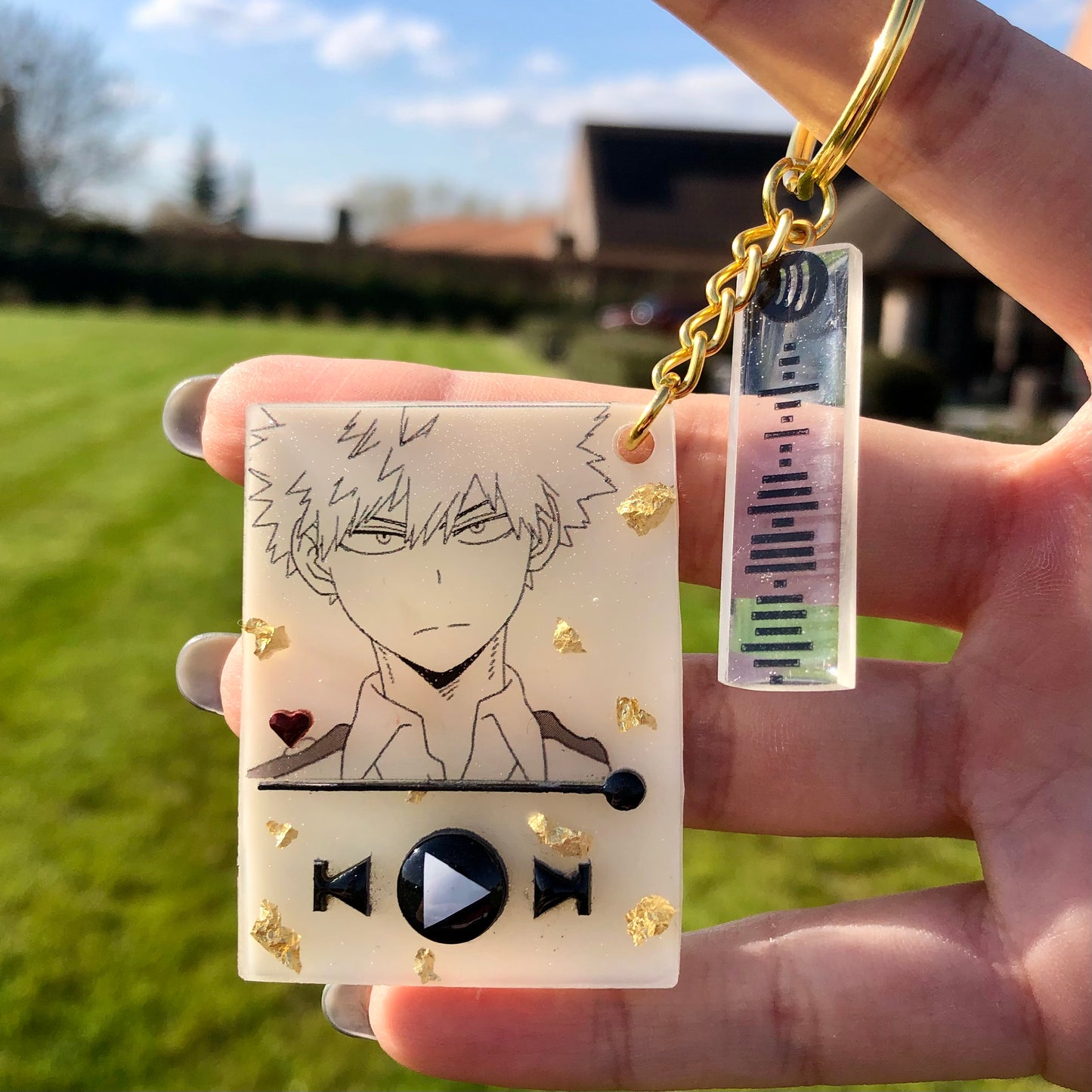 Heroes anime music keychain