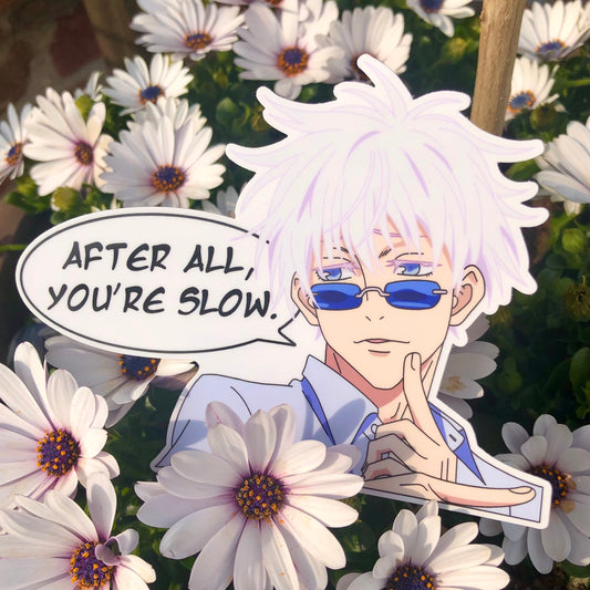 "After all you're slow" peeker sticker