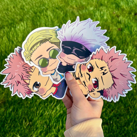 Chibi stickers of curse users