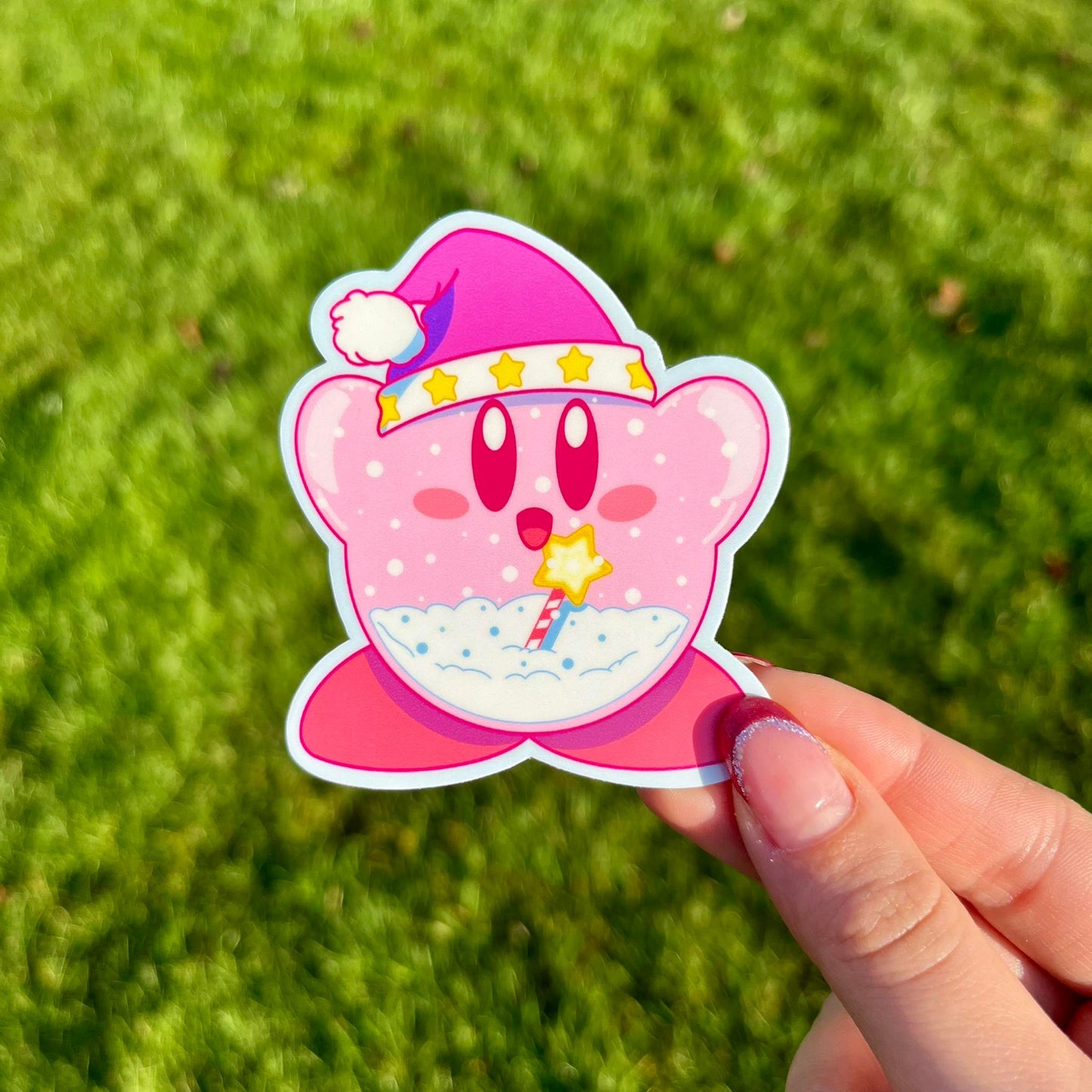 Pink chubby snowglobe sticker